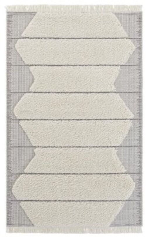 Design Hochflor Teppich mit High-Low Struktur Kanuri