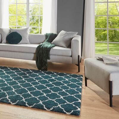 Design Verlour Deep-Pile Carpet Luna Forest Green