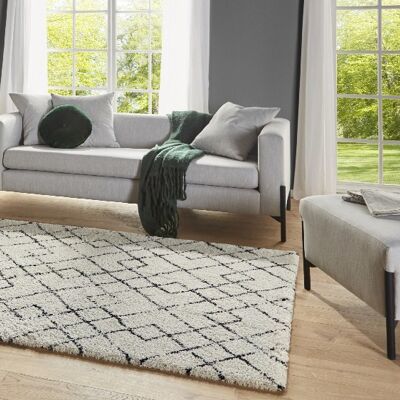 Design Verlours Deep-Pile Carpet Archer Creme