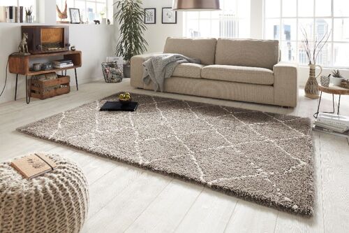 Design Verlours Deep-Pile Carpet Hash Beige Cream