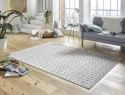 Shiny design viscose carpet with high-low effect Bouton
