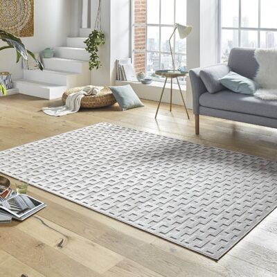 Shiny design viscose carpet with high-low effect Bouton