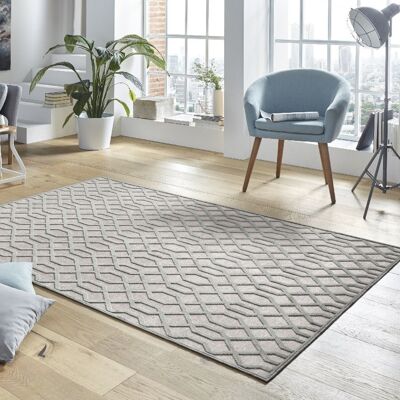 Shiny design viscose carpet with high-low effect Caine