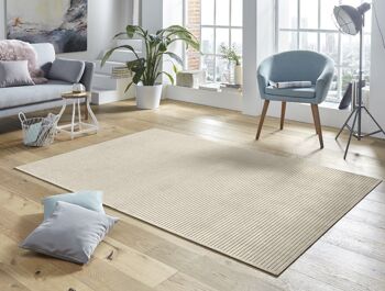 Tapis viscose design brillant à effet haut-bas Noisette 1