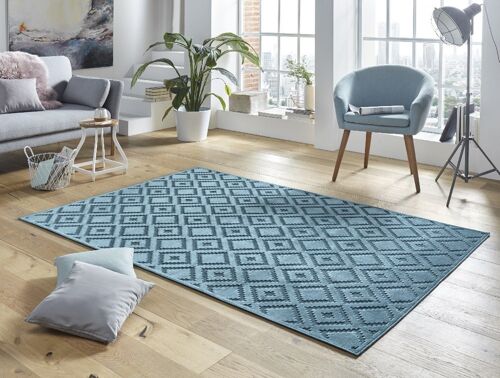 Shiny design viscose carpet with high-low effect Iris