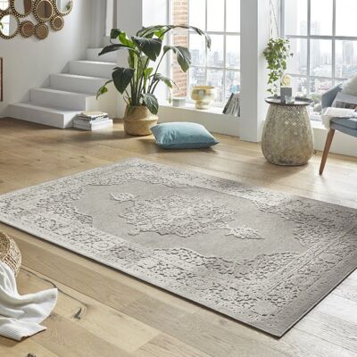 Tapis en viscose design brillant avec effet haut-bas Saule