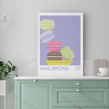 Affisch - Fika - Macarons 2