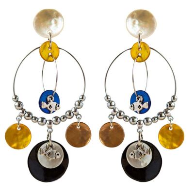 Mother-of-Pearl Fish Creole Duo Earrings