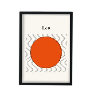 Leo Zodiac Star Sign Giclée retrò Art Print