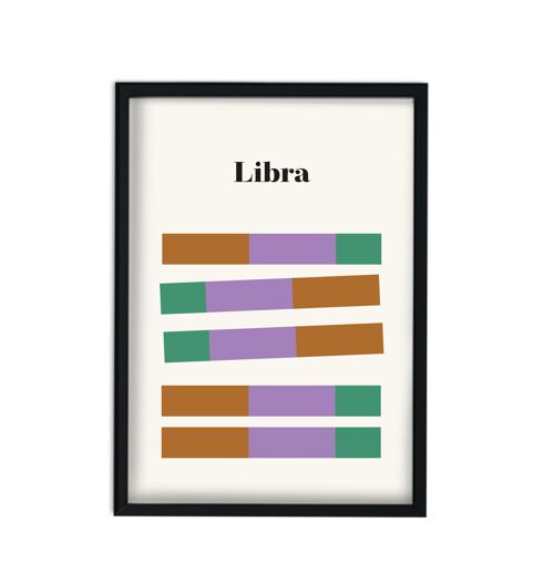 Libra Zodiac Star Sign Giclée retro Art Print