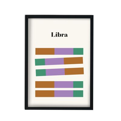 Libra Zodiac Star Sign Giclée retro Lámina artística