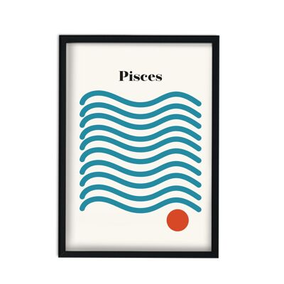 Pesci zodiaco segno zodiacale Giclée retro Art Print