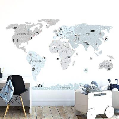 Adesivo da parete | Mappa del mondo Eco