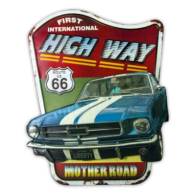 Decoration metal wall frame XXL metal plate Route 66
