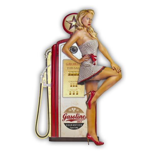 Cadre métal décoration murale plaque métal XXL Pin UP 83 CM