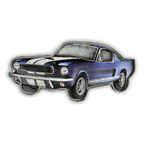 Cadre métal décoration murale plaque métal XL Voiture Mustang