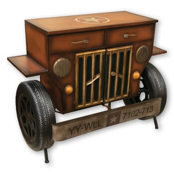 Meuble Commode Jeep avec porte et tiroirs tout  métal