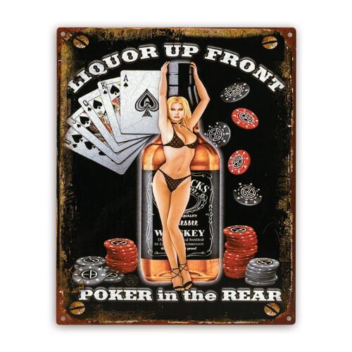 Plaque décoration métal jeux de cartes Casino Poker