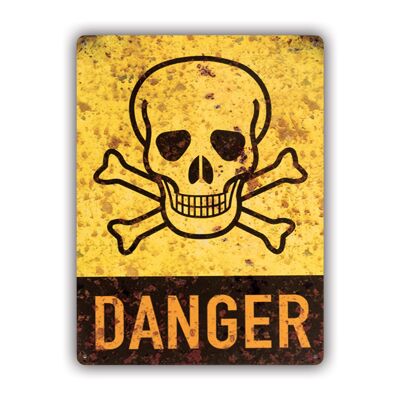Placa decorativa de metal Death Danger