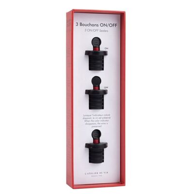 Wine Pump - Pack Of 3 On/Off Plugs