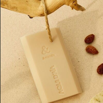 Almond slice soap on rope 200g