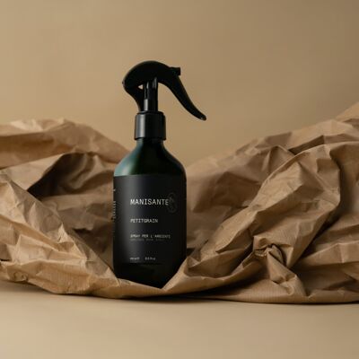 Spray Petitgrain / Environnement - Spray d'ambiance, végétalien, à base naturelle, emballage durable, contenants recyclables pour animaux de compagnie, fabriqué en Italie, non testé sur les animaux