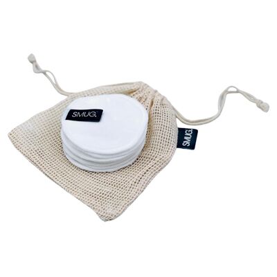 Tampons nettoyants réutilisables en bambou et sac de lavage en filet