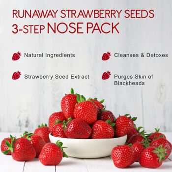 TONYMOLY Runaway Strawberry Seeds 3 Step Nose Pack - Peel Off Nose Strip ¦ Élimination des points noirs | Soins de la peau coréens 5