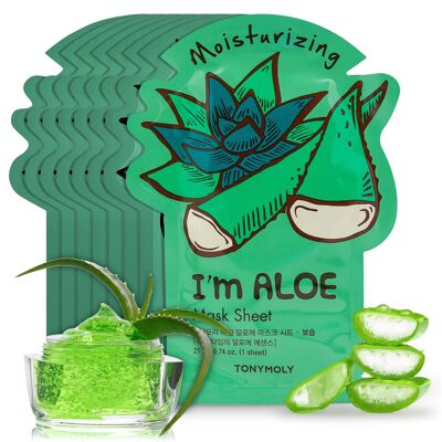 TONYMOLY I'm Aloe Sheet Mask - 10 pack | Korean Skin Care