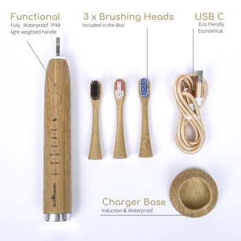 Brosse à dents électrique sonique en bambou 4