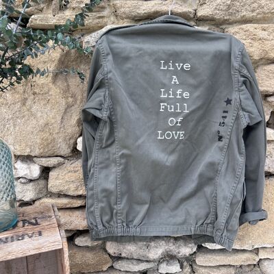Military jacket - Live a life full of love