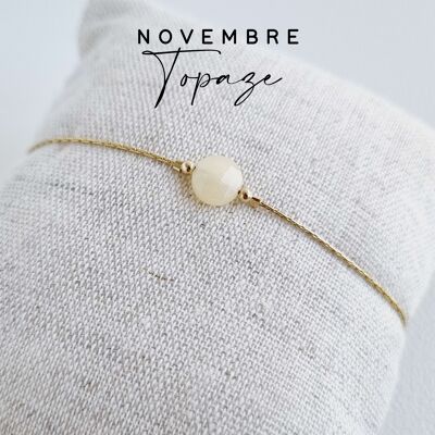 Pulsera de piedra de nacimiento para el mes de noviembre: Topacio