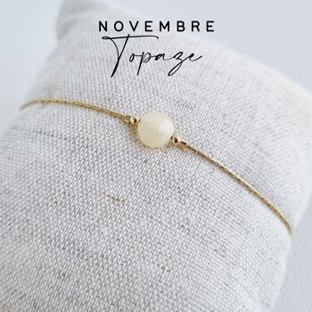 Bracelet pierre de naissance du mois de Novembre : Topaze 1