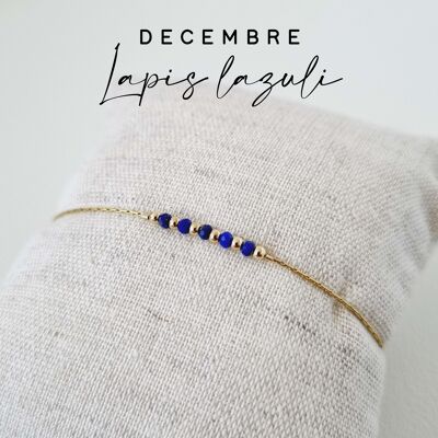Bracelet pierre de naissance du mois de Décembre : Lapis lazuli