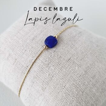 Bracelet pierre de naissance du mois de Décembre : Lapis lazuli 1