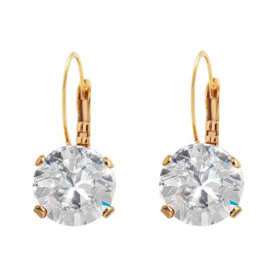 Boucles d'oreilles cercle, cristal 8 mm - Or - Cristal