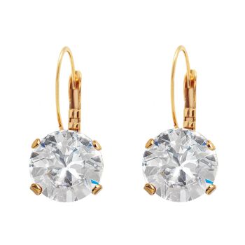 Boucles d'oreilles cercle, cristal 8 mm - Or - Cristal 1