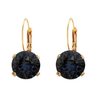 Circle Earrings, 8mm Crystal - Gold - Silvernight