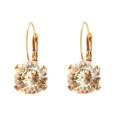 Boucles d'Oreilles Cercle, Cristal 8mm - Golden Shadow