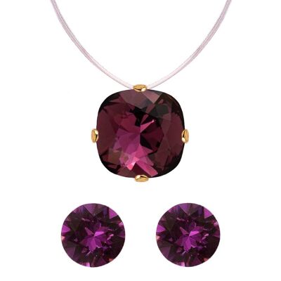 Schmuckset 'Cloven Hoof and Invisible Necklace' - Gold - Amethyst