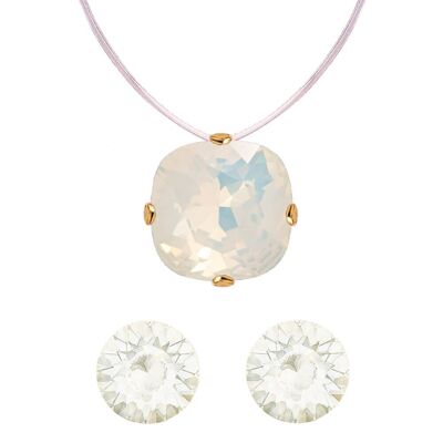 Parure di gioielli 'Cloven Hoof and Invisible Necklace' - Oro - Opale bianco