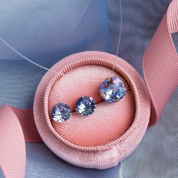 Parure de Bijoux 'Boucles d'Oreilles et Collier Invisible' - Argent - Rose Vintage 3