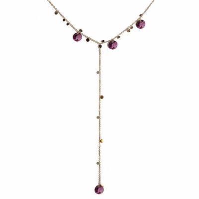 Halskette mit Kristallen für den Dekolleté-Bereich (nur Gold-Finish) – Amethyst