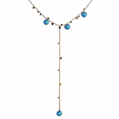 Necklace Chain With Crystals for décolleté Area (Gold Trim Only) - Bermuda