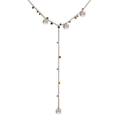 Necktie Chain With Crystals (Gold Finish Only) - Crystal