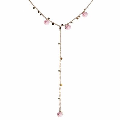 Collier avec cristaux pour la zone du décolleté (finition dorée uniquement) - Light Rose