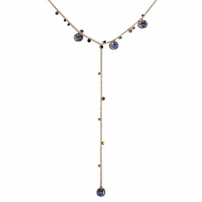 Necklace with Crystals for décolleté Area (Gold Finish Only) - Violet