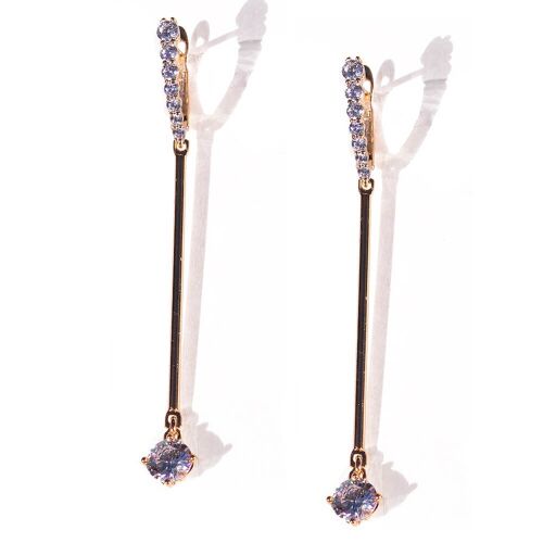 Long Crystal Pendant Earrings