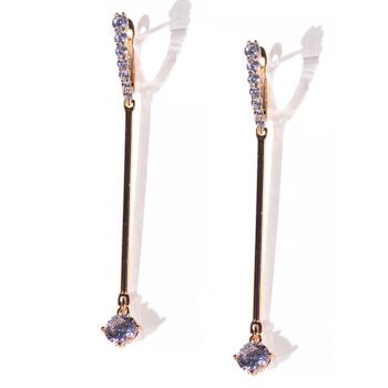 Longues boucles d'oreilles pendantes en cristal 1