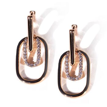 Boucles d'oreilles avec des cercles de cristal 1